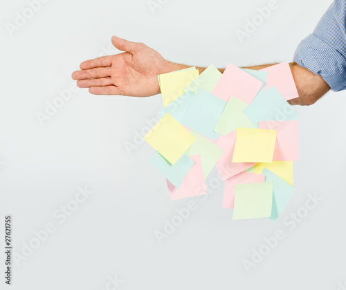 Photo: sticky notes on arm sticky notes on arm