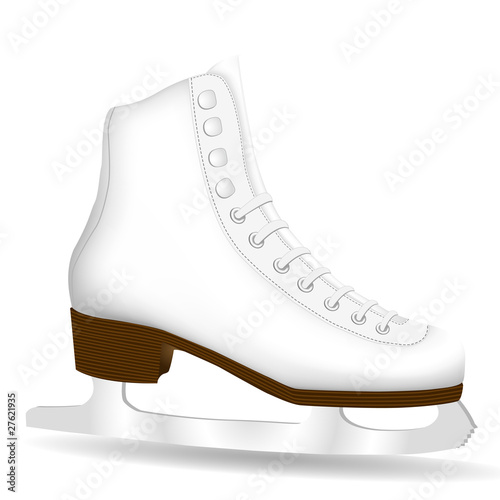 Vector: Isolated White Skate on a White Background Isolated White Skate on a White Background