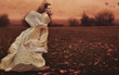 Running woman over nature background Running woman over nature background