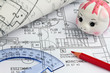 Bauplan eines Wohnhauses. Hausbau
