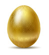 Golden egg isolated isolated on white background.