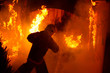 Firefighter in action