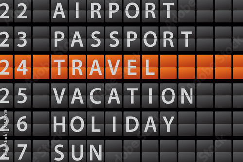 Illustration: Departure Style Information Board - TRAVEL Departure Style Information Board - TRAVEL