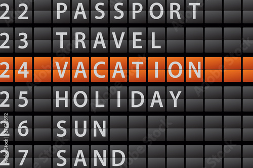 Illustration: Departure Style Information Board - VACATION Departure Style Information Board - VACATION