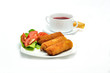 Polish Cuisine. Croquette and red beetroot soup