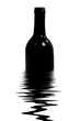 Black wine bottle isolated on white background, studio shot