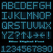 Vector: Blue Digital Font Blue Digital Font