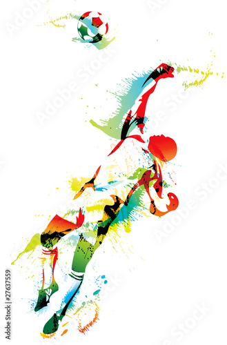 Vector: The football goalkeeper catches the ball The football goalkeeper catches the ball