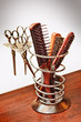 A set of scissors and combs