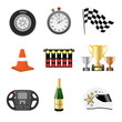 Race objects icons. Vector illustration. Race objects icons. Vector illustration.