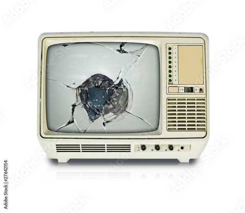 Photo: smashed television smashed television