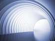 Turn of the shined corridor with light making the way