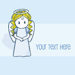 little angel greeting card vector