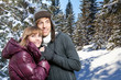 couple cuddling outdoors