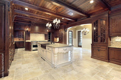 Photo: Upscale kitchen with wood ceilings Upscale kitchen with wood ceilings