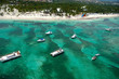 Boats and beach from above