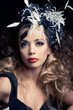 Beautiful fashion model, classic retro style look