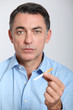 Closeup of man trying to quit smoking