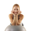 woman work out on fitness ball
