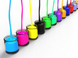 CMYK and more colors paint glass CMYK and more colors paint glass