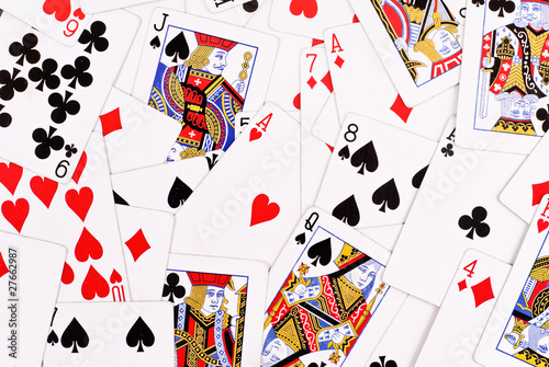 Photo: Scattered Playing Cards Face Up Background Scattered Playing Cards Face Up Background