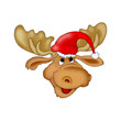 Elch mit Weihnachtsmütze