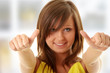 Photo : Girl showing OK Girl showing OK