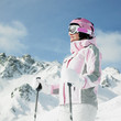 woman skier, Alps Mountains, Savoie, France
