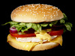 hamburger isolated on black