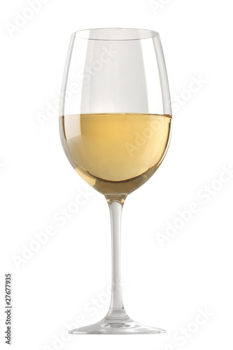 Foto: White wine glass isolated over white background White wine glass isolated over white background