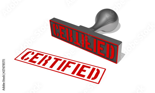 Illustration: certified stamp red certified stamp red