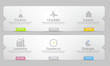 Website menu template with icons set