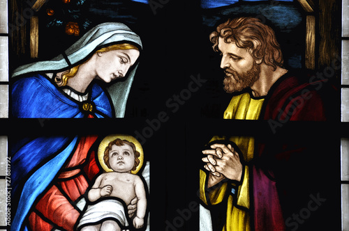 Foto: Weihnachten - Christi Geburt Glasfenster Detail Weihnachten - Christi Geburt Glasfenster Detail
