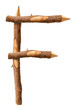 Pencil wood, letter F