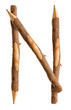 Pencil wood, letter N
