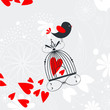 Vector cute bird singing