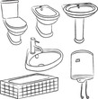 bathroom objects - vector
