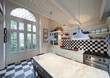 interno di bella vecchia cucina stile liberty