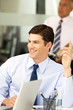 Businessman having a question during a meeting