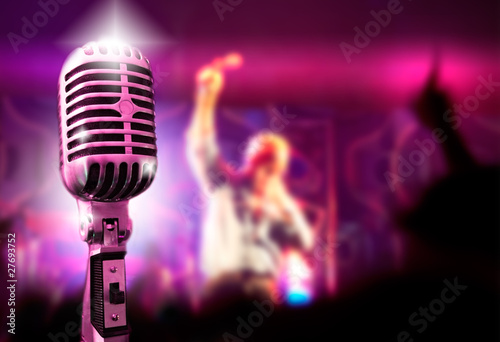 Illustration: fondo de musica con microfono y concierto fondo de musica con microfono y concierto