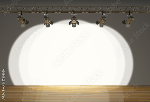 Illustration: stage with spot lights stage with spot lights