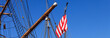 American boat flag in the blue sky American boat flag in the blue sky