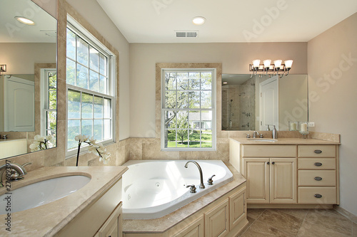 Photo: Master bath with tub Master bath with tub