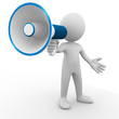 Yelling with a megaphone