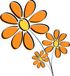3 fleurs vectorielles - bouquet de fleurs sur blanc vecteur