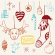 Details der Fotografie doodle set - xmas tags