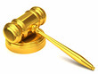 Golden gavel isolated on white