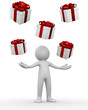 Receiving gift boxes