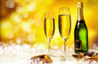 Champagne glasses ready to bring in the New Year