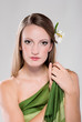 beautiful female face with flower beautiful female face with flower